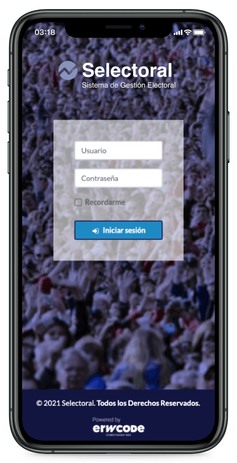 Login en App Sistema de Gestión Electoral